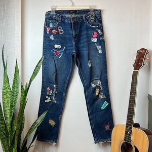 Zara patched jeans